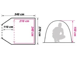 Obelink Shelter 4 CoolDark Koepeltent -Best Outdoor Camping obelink shelter 4 cooldark floor plan ecommerce f6e0
